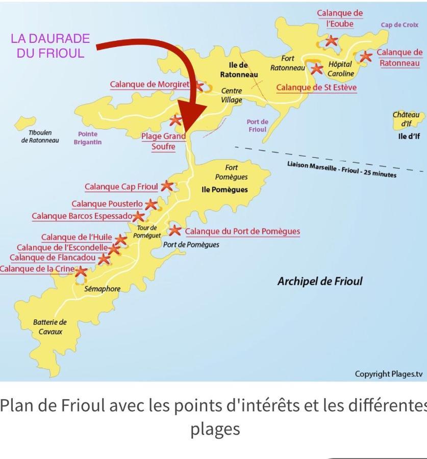 Ile Du Frioul, La Daurade Du Frioul, Marseille Daire Dış mekan fotoğraf